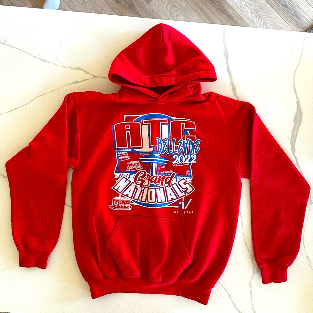 All Things Cheer (ATC) Grand Nationals Bellevue 2022 red hoodie! Thick & comfy!